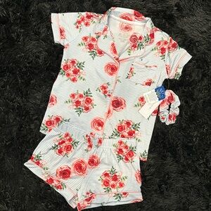 💜🌟 Tahari: Girls Rose Floral Matching 2pc Set💜🌟